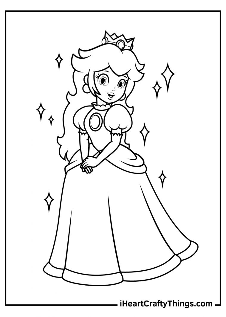 Royal Princess Peach Coloring Pages Printable 8