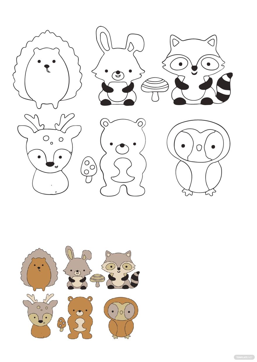 Woodland Forest Animals Coloring Pages Printable 20