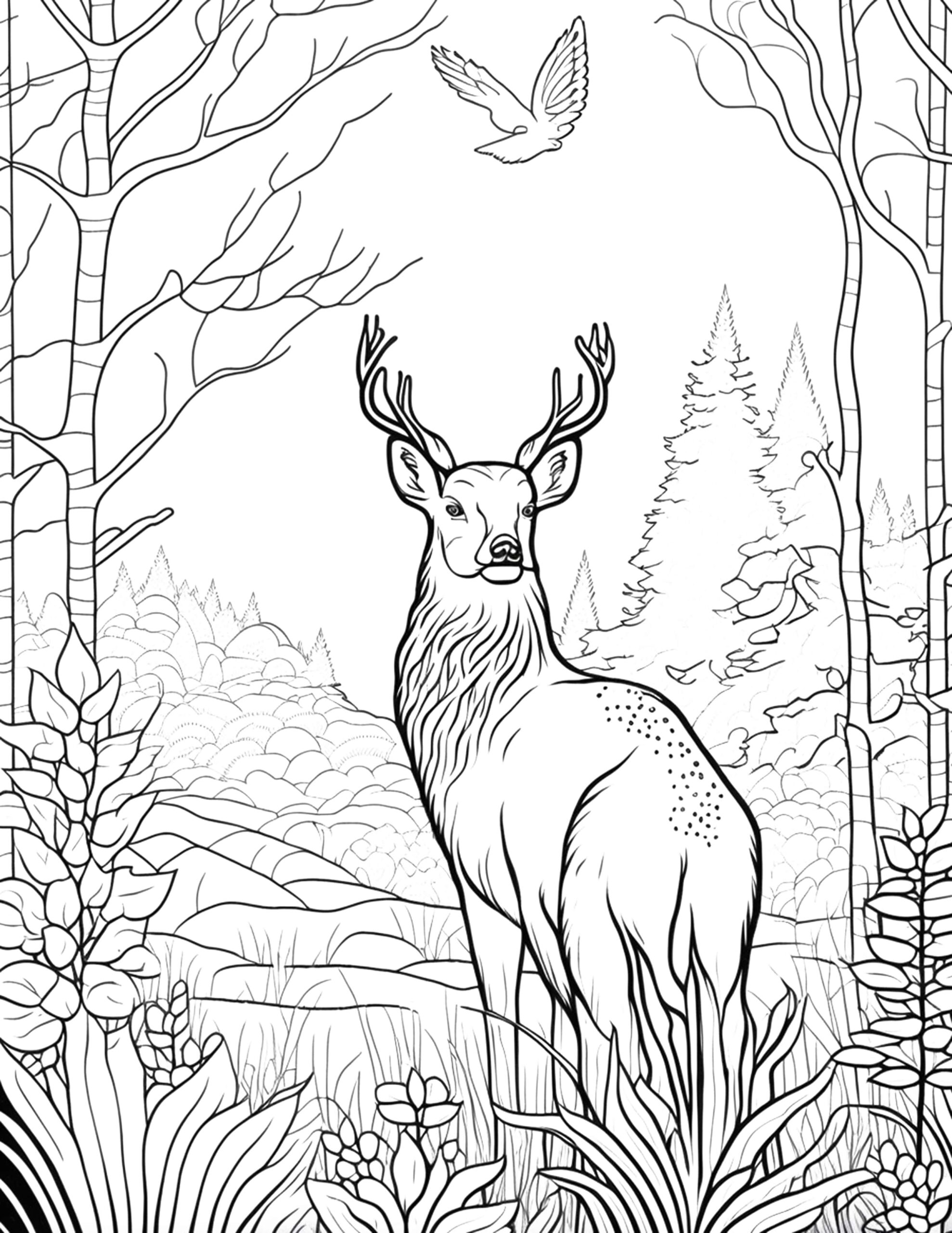 Woodland Forest Animals Coloring Pages Printable 24