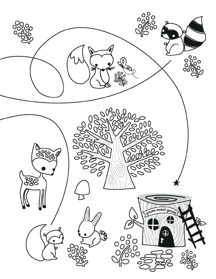 Woodland Forest Animals Coloring Pages Printable 7