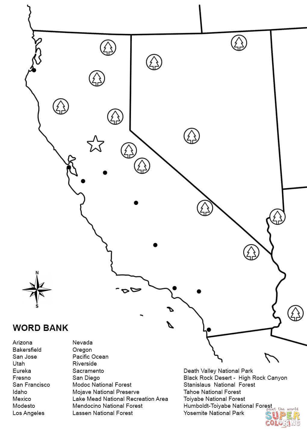 30 Educational Maps Coloring Pages Printable 20