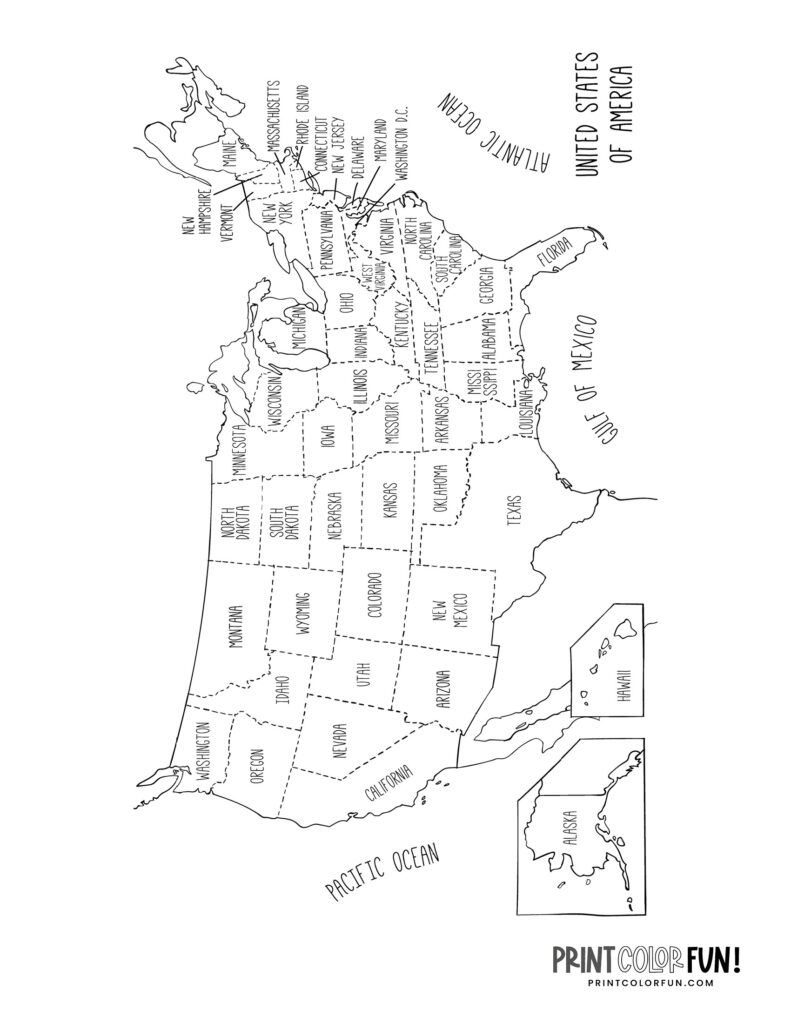 30 Educational Maps Coloring Pages Printable 4