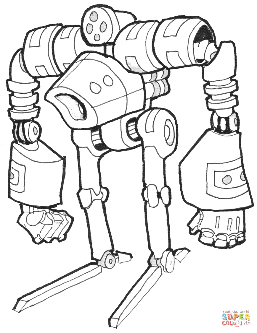 30 Futuristic Robots Coloring Pages Printable 1