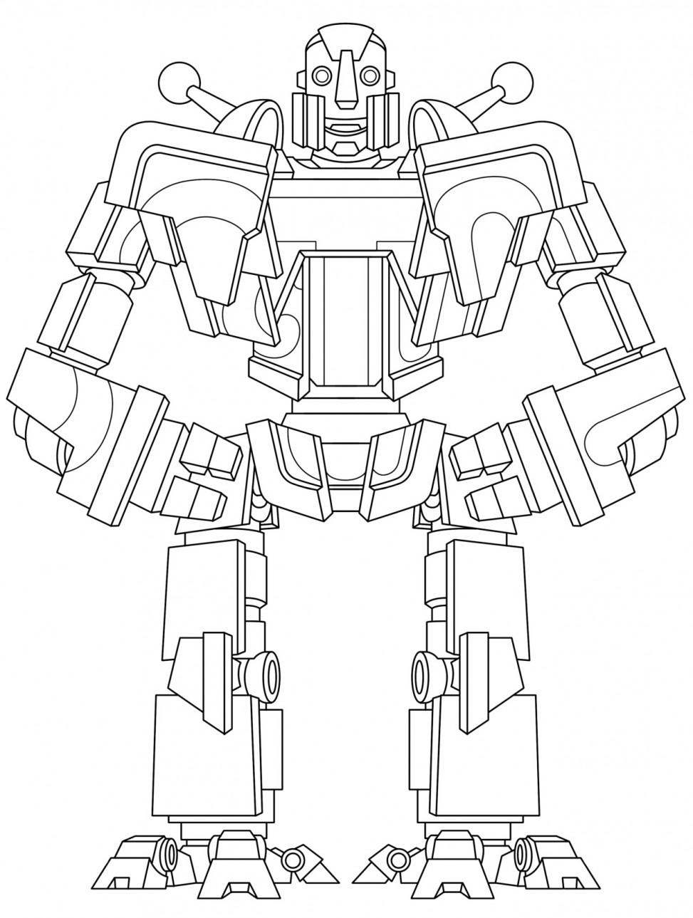 30 Futuristic Robots Coloring Pages Printable 11