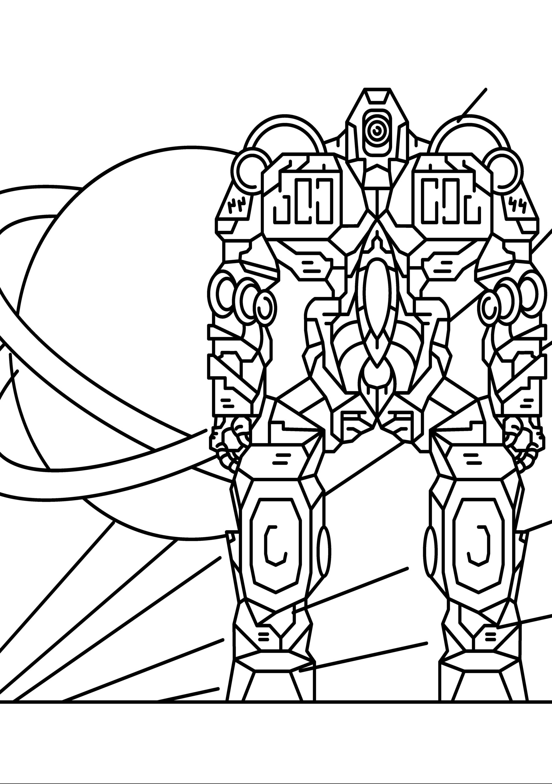 30 Futuristic Robots Coloring Pages Printable 2