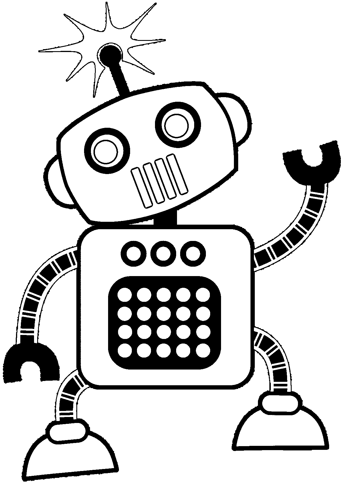 30 Futuristic Robots Coloring Pages Printable 23