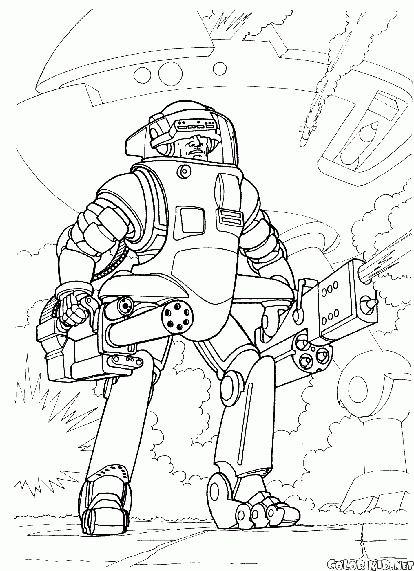 30 Futuristic Robots Coloring Pages Printable 3