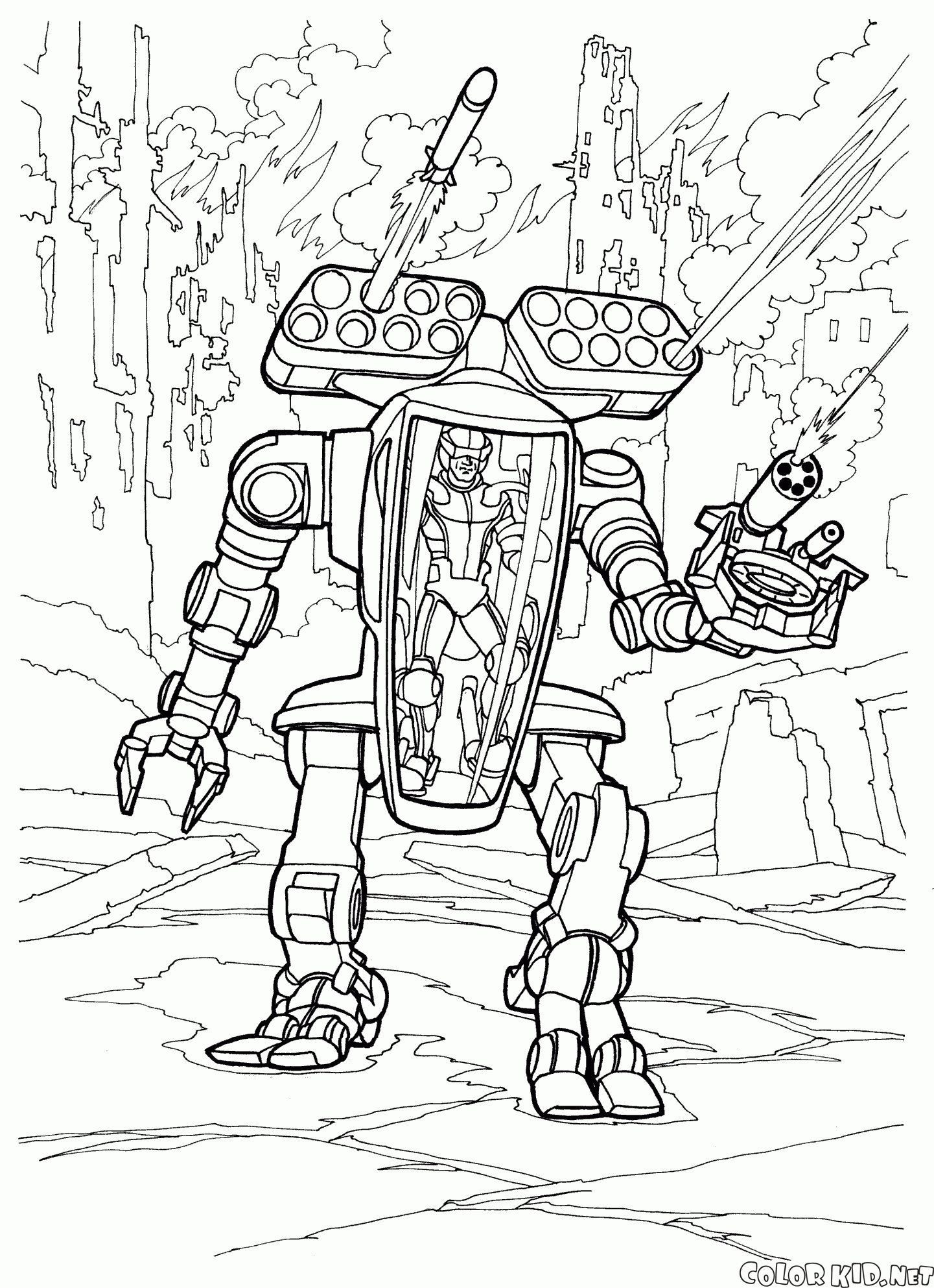 30 Futuristic Robots Coloring Pages Printable 35