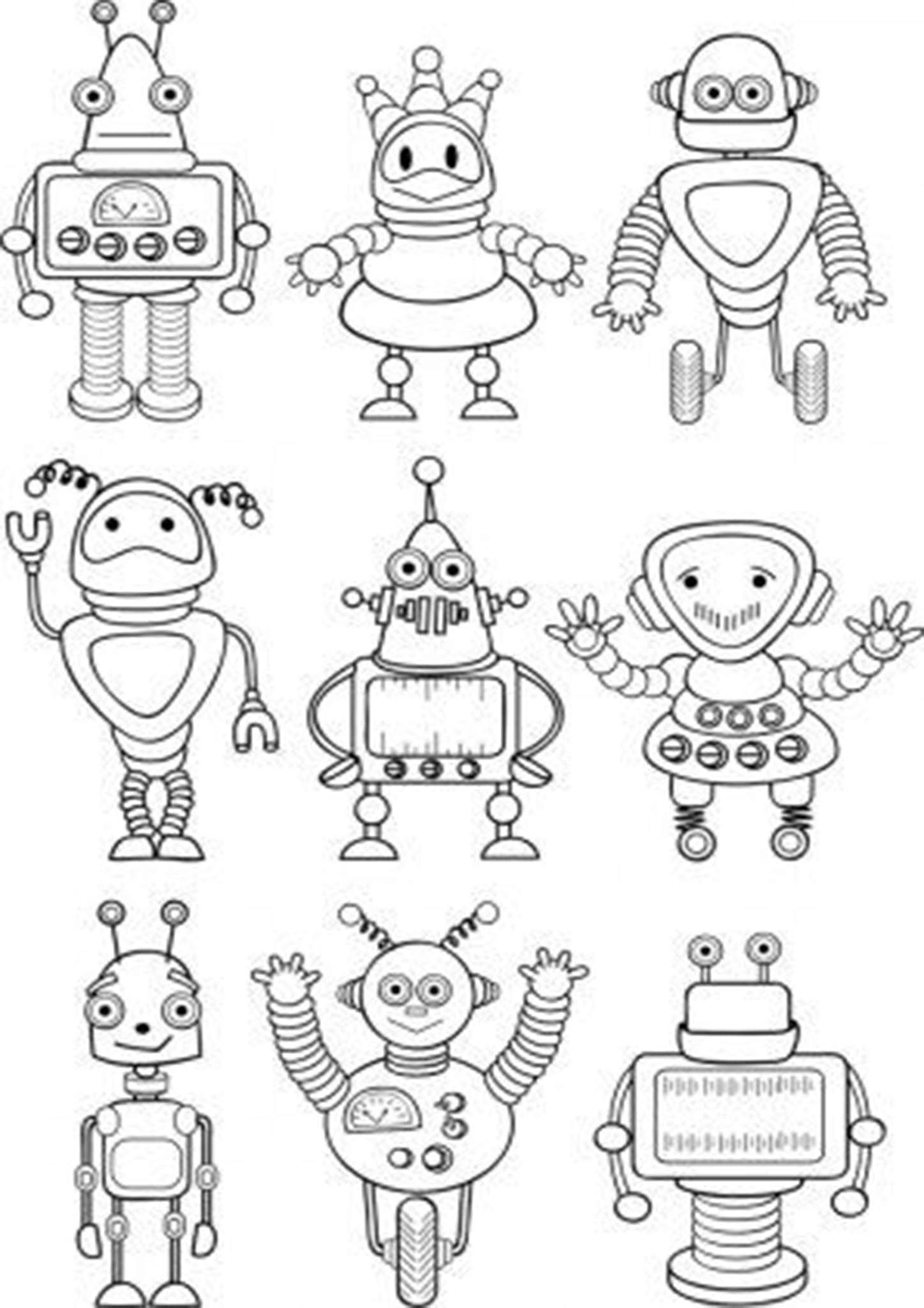 30 Futuristic Robots Coloring Pages Printable 5