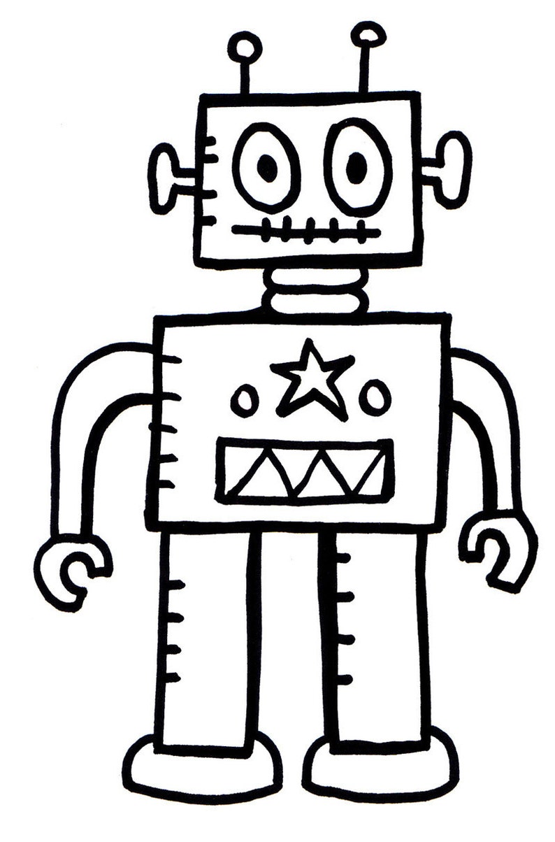 30 Futuristic Robots Coloring Pages Printable 9