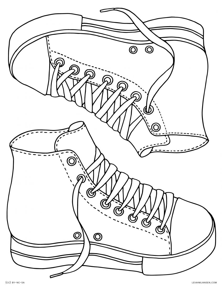 30 Trendy Nike Sneaker Coloring Pages Printable 15