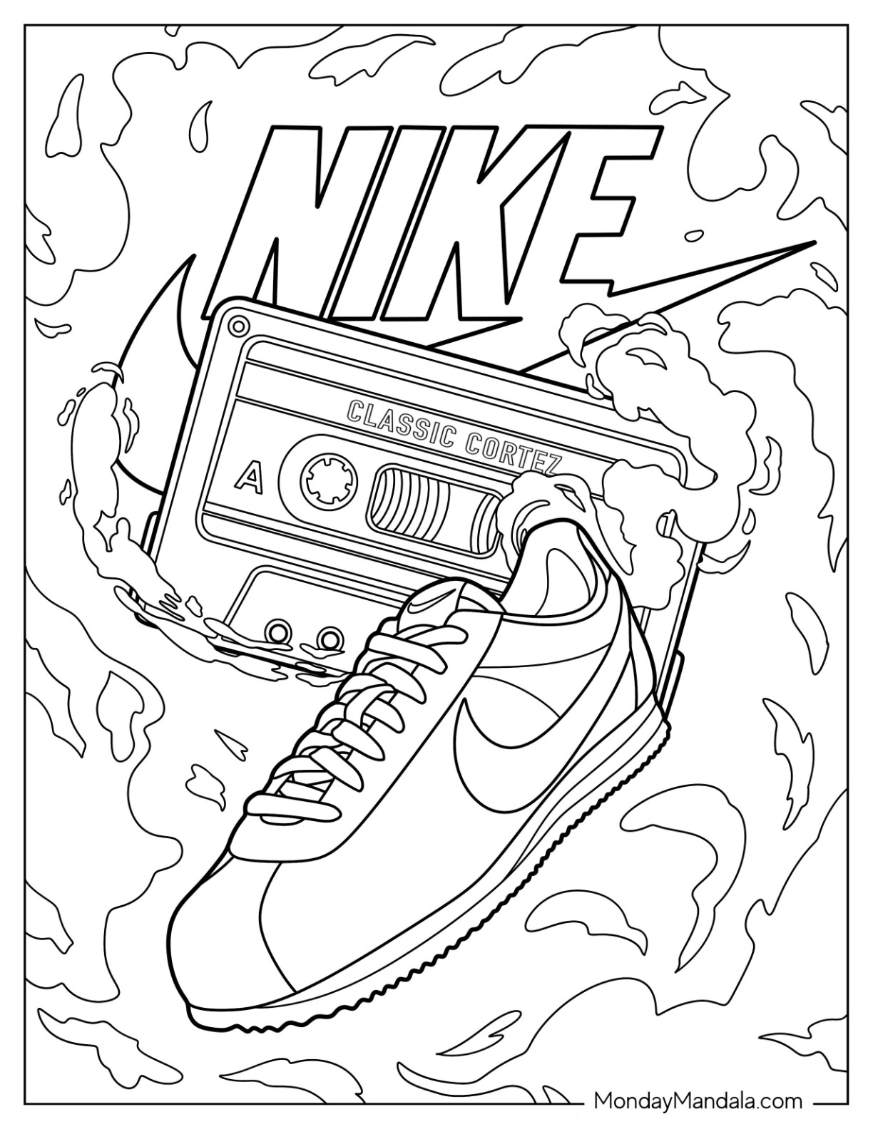 30 Trendy Nike Sneaker Coloring Pages Printable 2