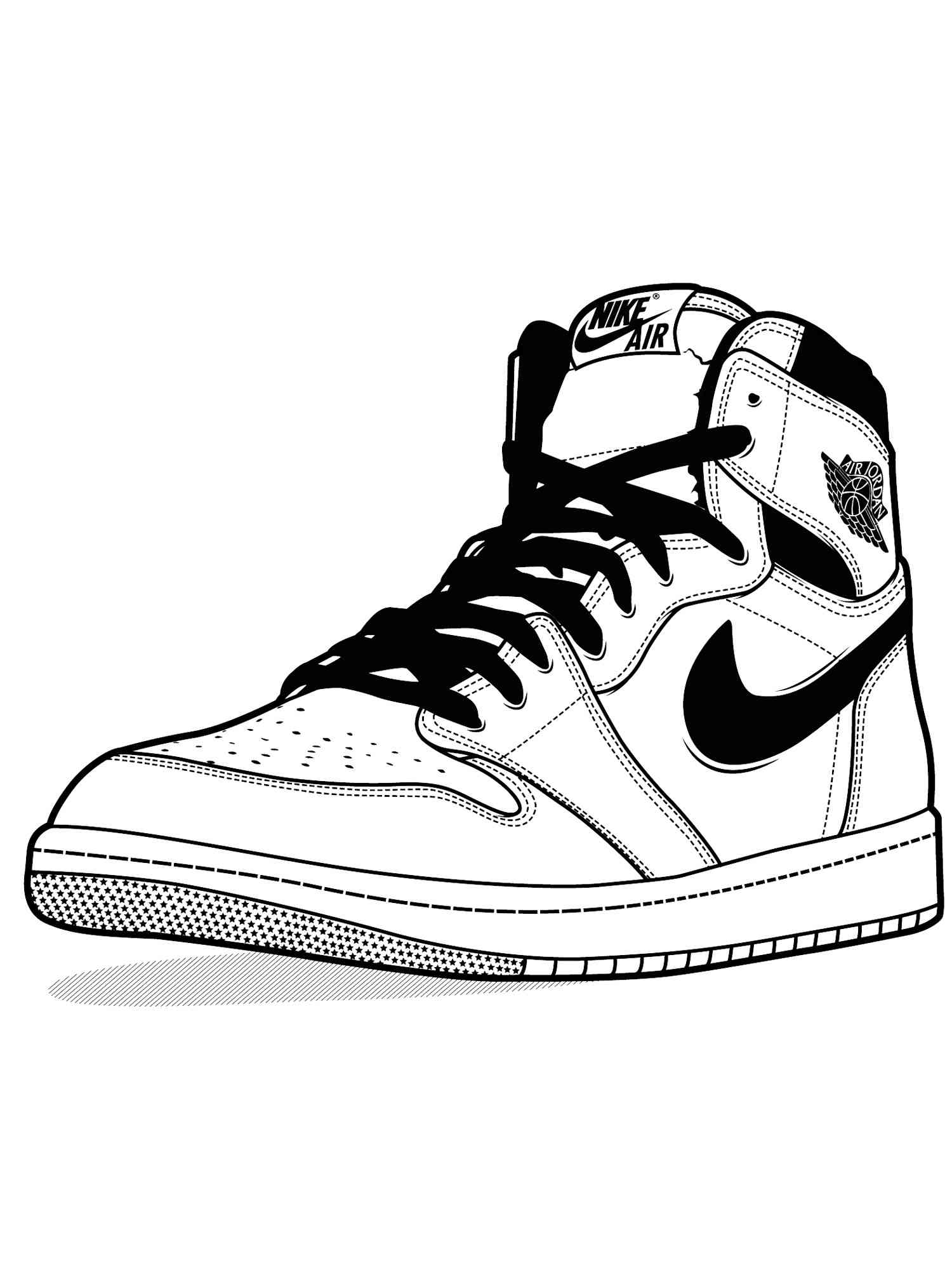 30 Trendy Nike Sneaker Coloring Pages Printable 4