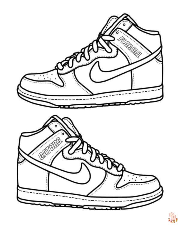 30 Trendy Nike Sneaker Coloring Pages Printable 7