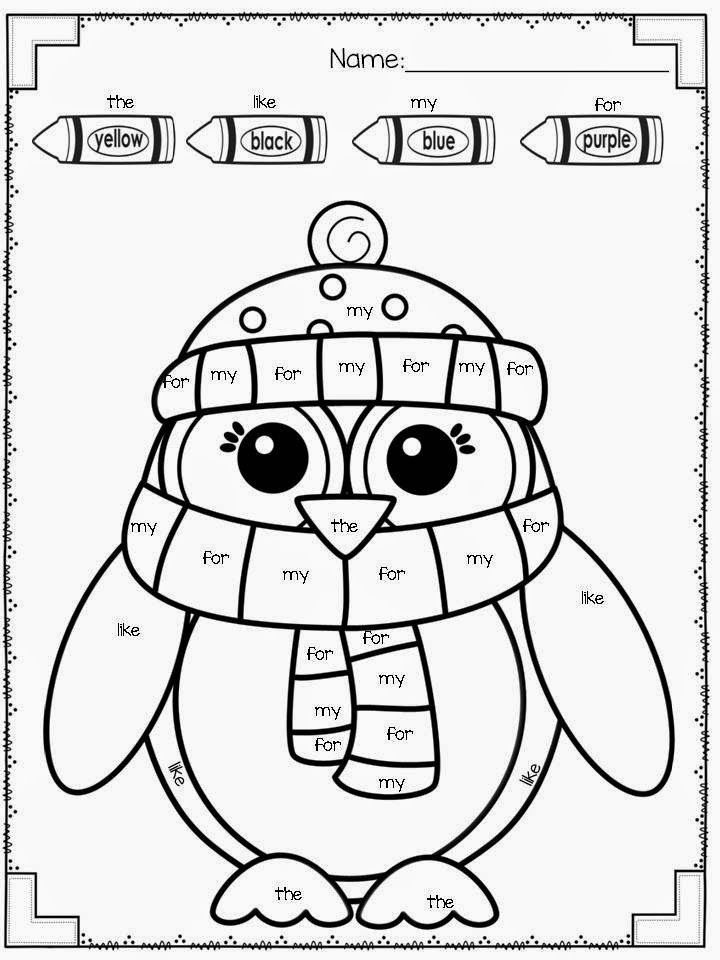 31 Christmas Coloring Pages with Sight Words Printable 14