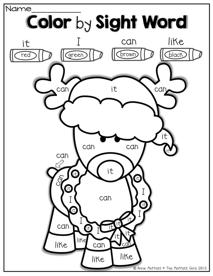 31 Christmas Coloring Pages with Sight Words Printable 16