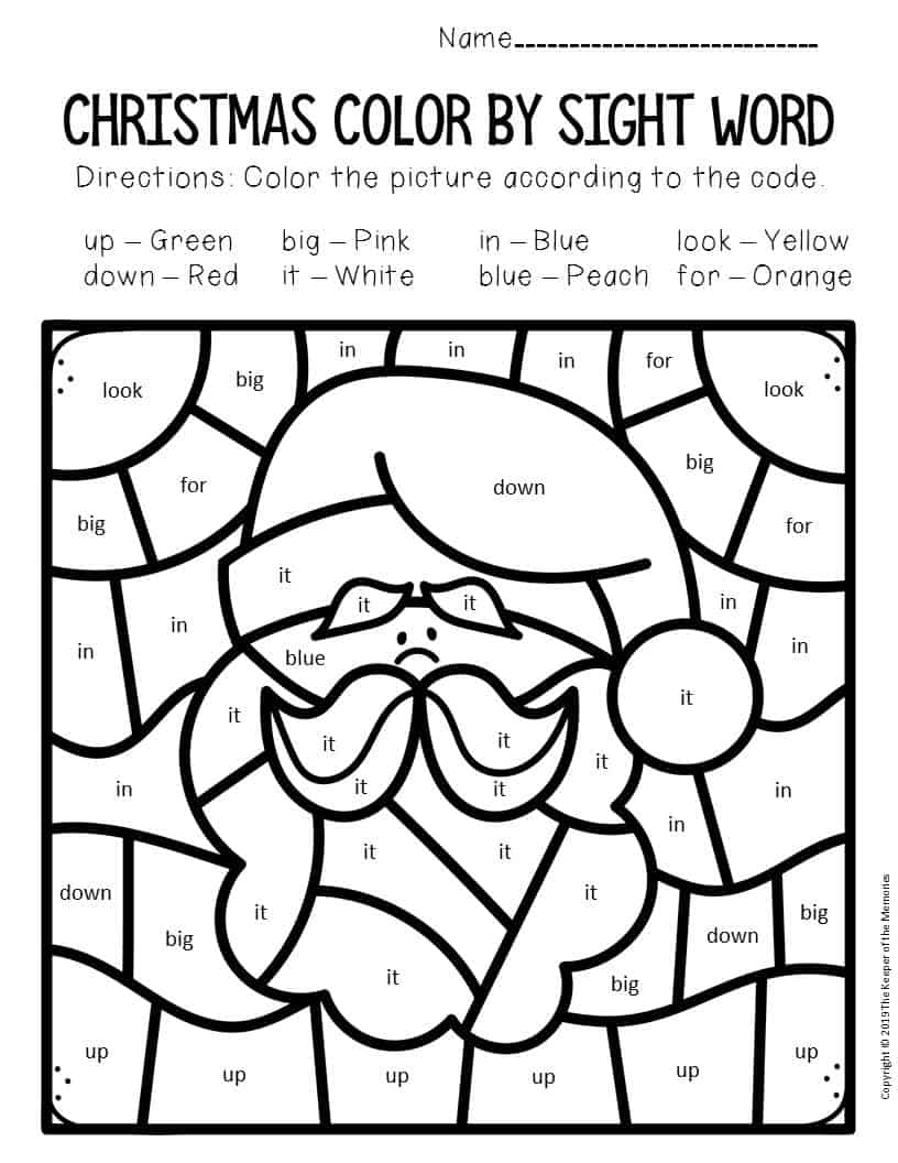 31 Christmas Coloring Pages with Sight Words Printable 18