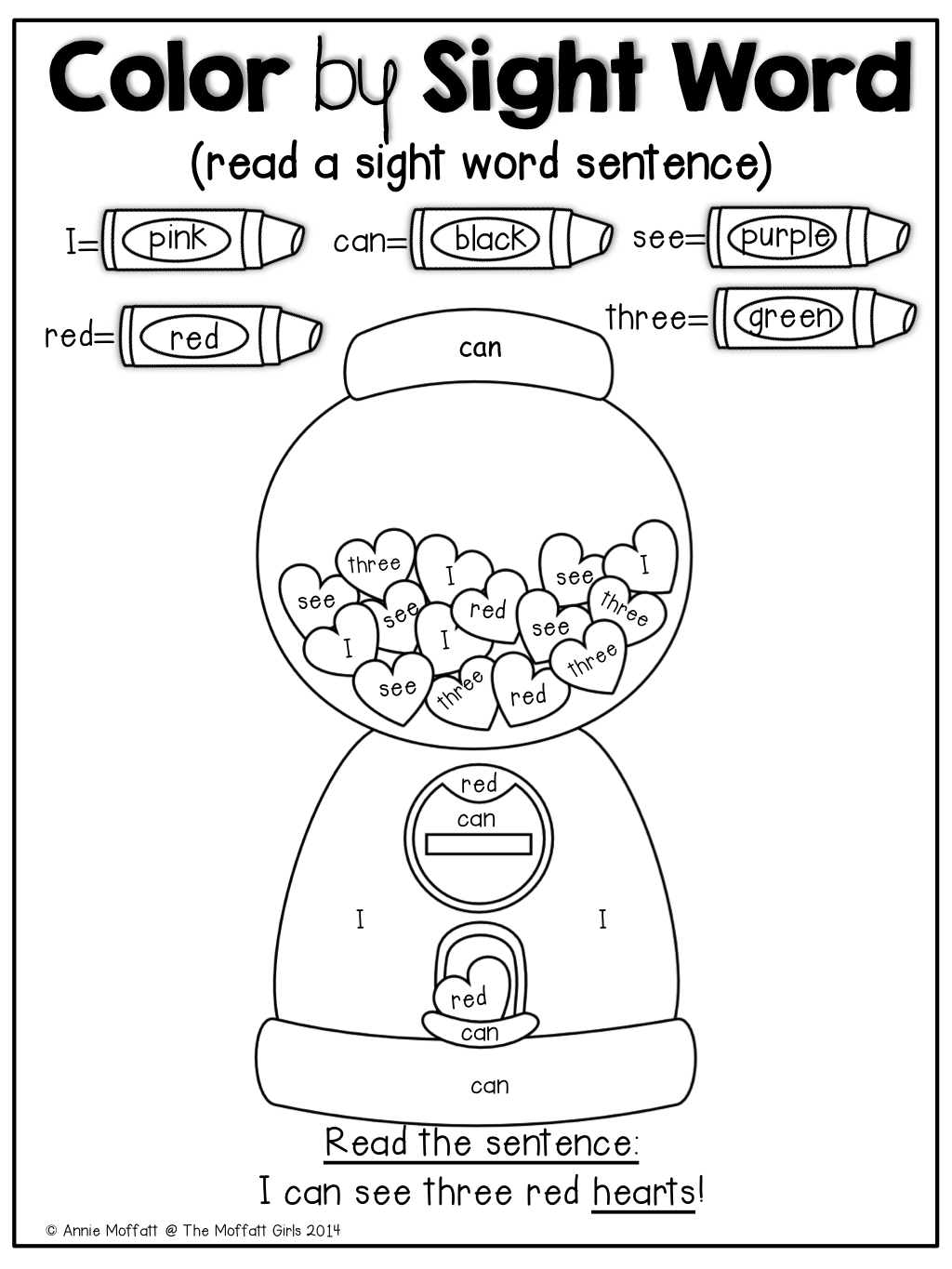 31 Christmas Coloring Pages with Sight Words Printable 20