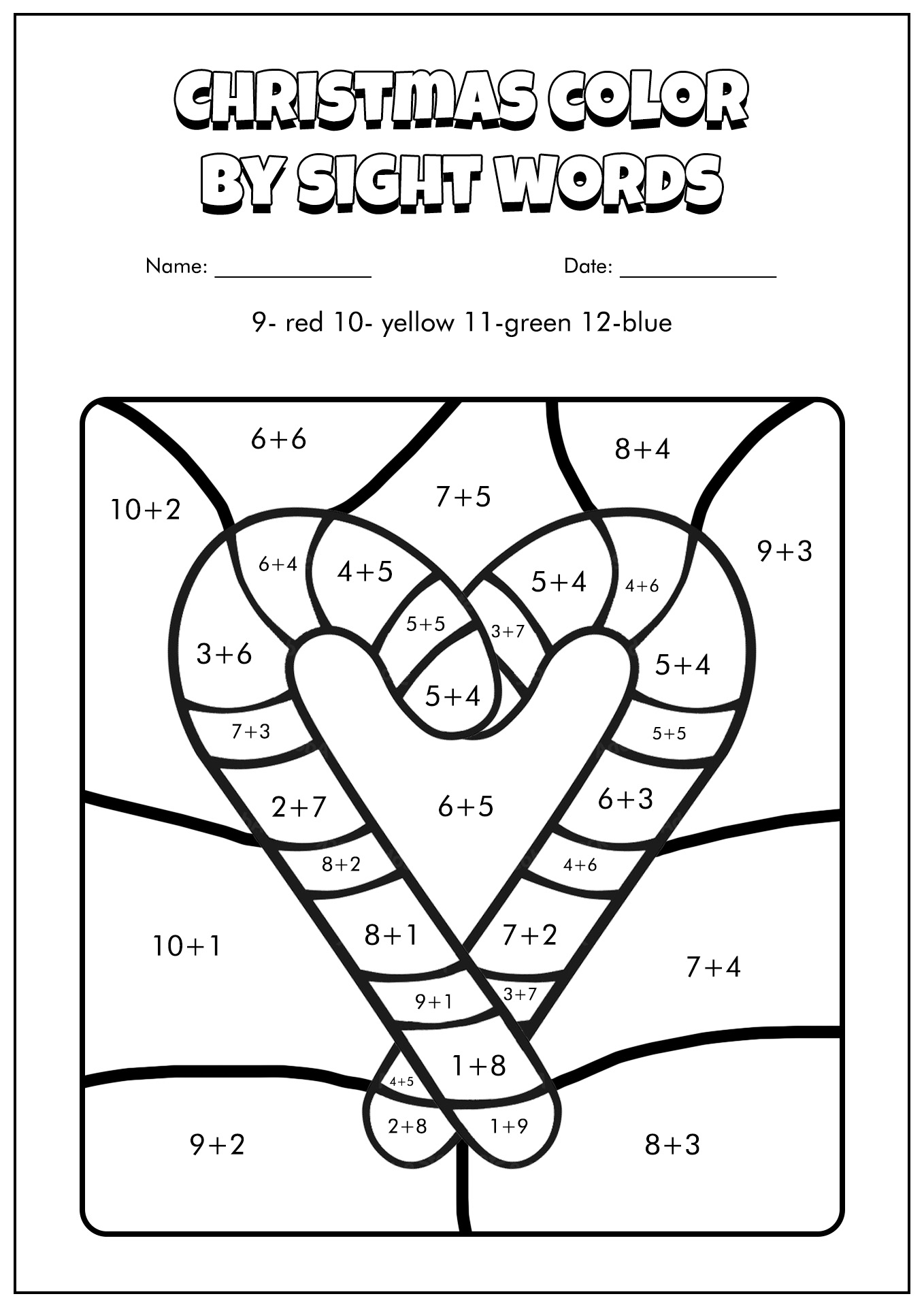 31 Christmas Coloring Pages with Sight Words Printable 3