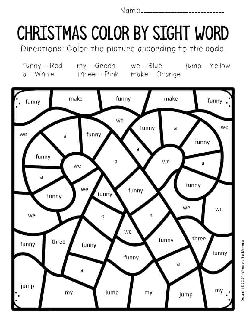 31 Christmas Coloring Pages with Sight Words Printable 4