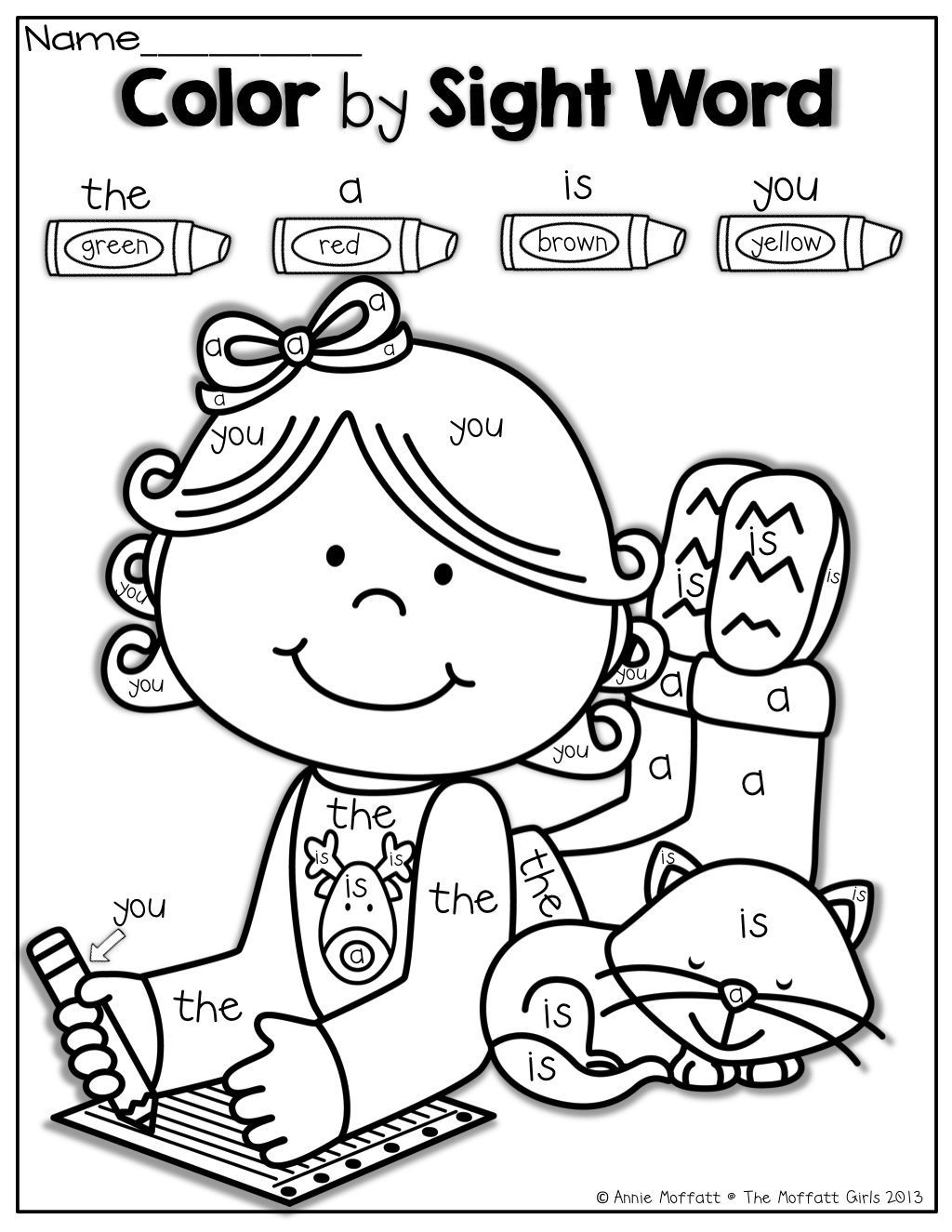 31 Christmas Coloring Pages with Sight Words Printable 5