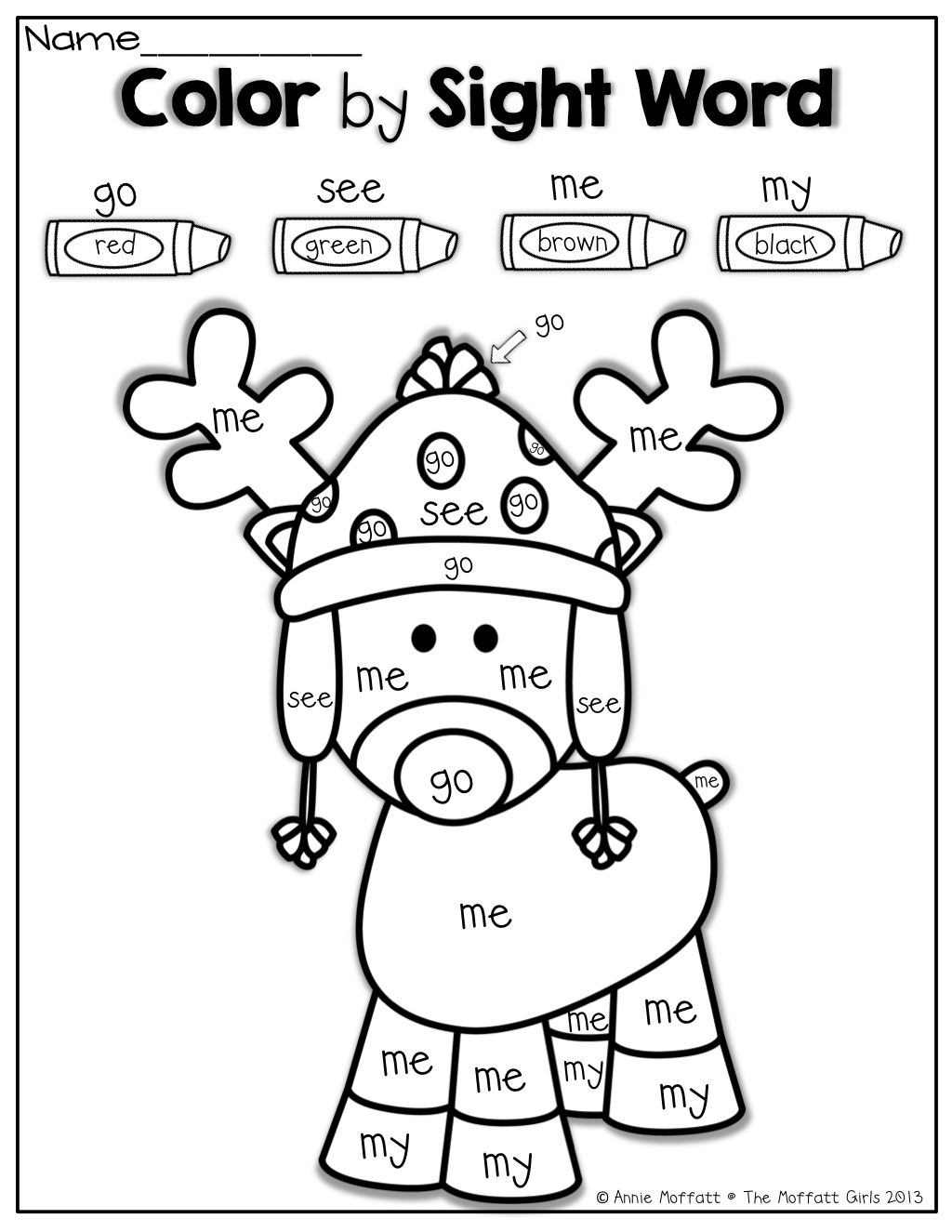 31 Christmas Coloring Pages with Sight Words Printable 9