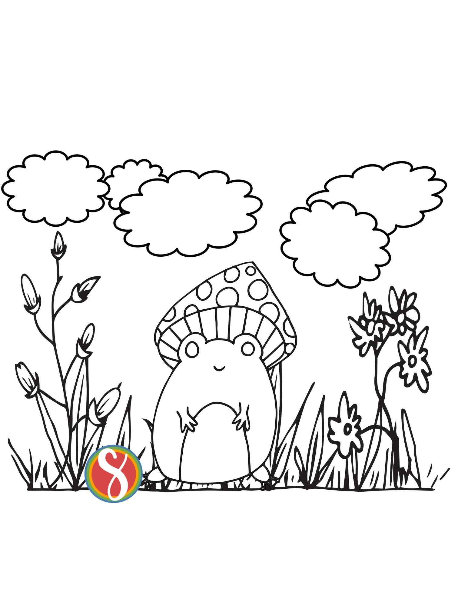 31 Cute Mushroom Frog Coloring Pages Printable 26