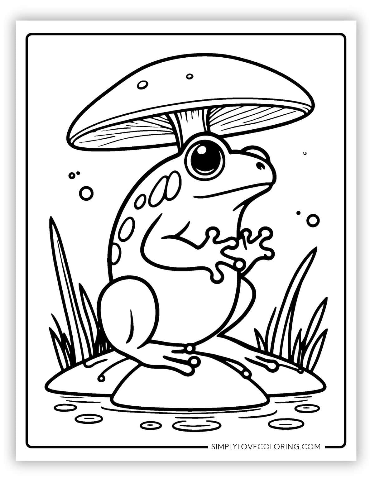 31 Cute Mushroom Frog Coloring Pages Printable 4