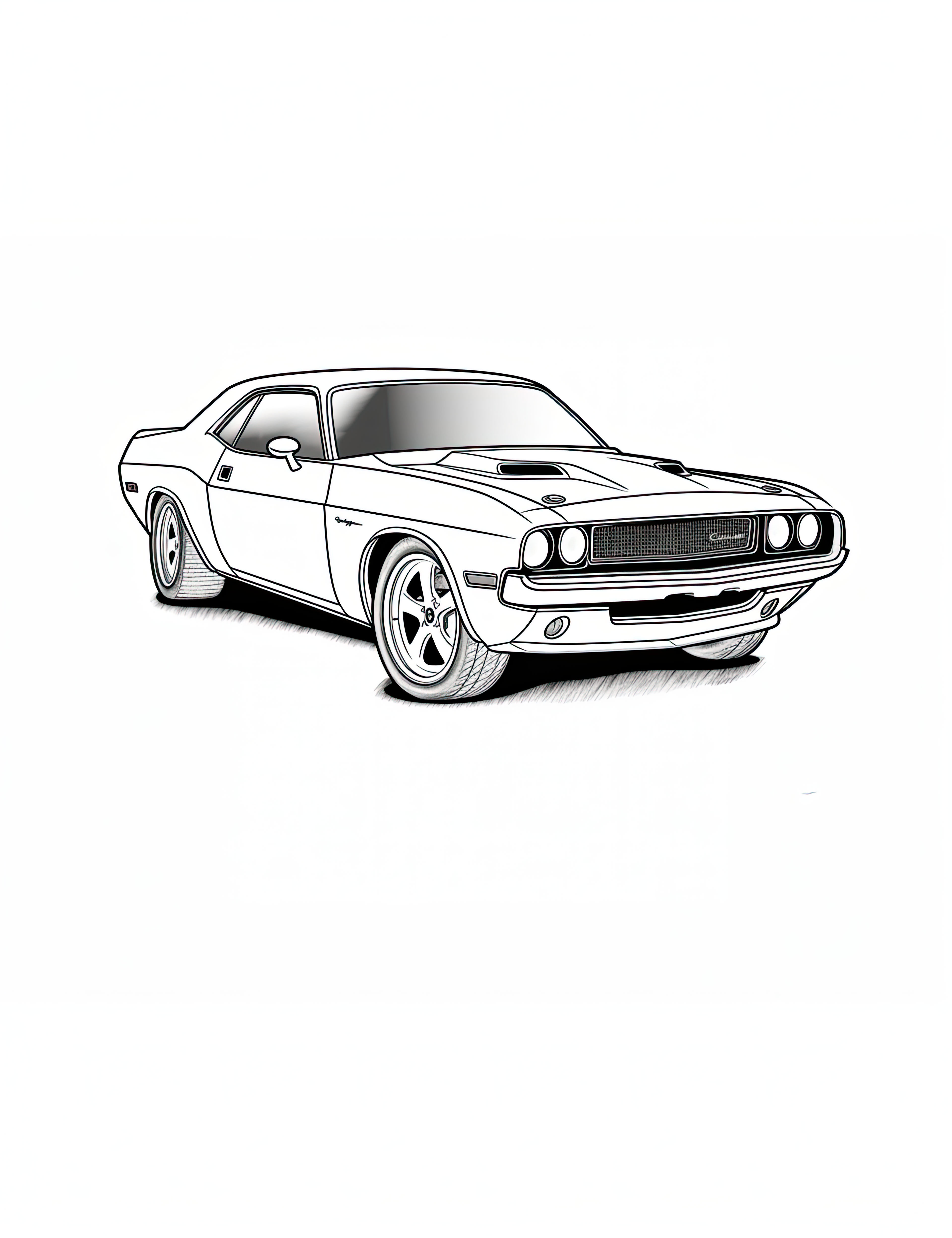 31 Dodge Challenger Hellcat Coloring Pages Printable 1