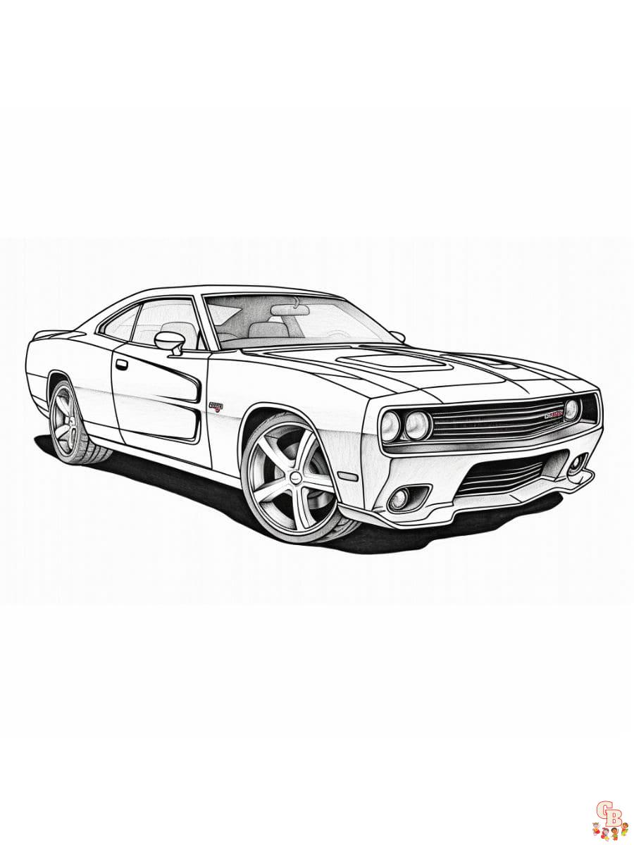 31 Dodge Challenger Hellcat Coloring Pages Printable 2