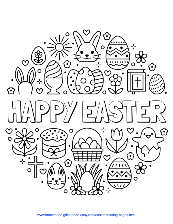 31 Easter Coloring Pages for Adults Printable 10