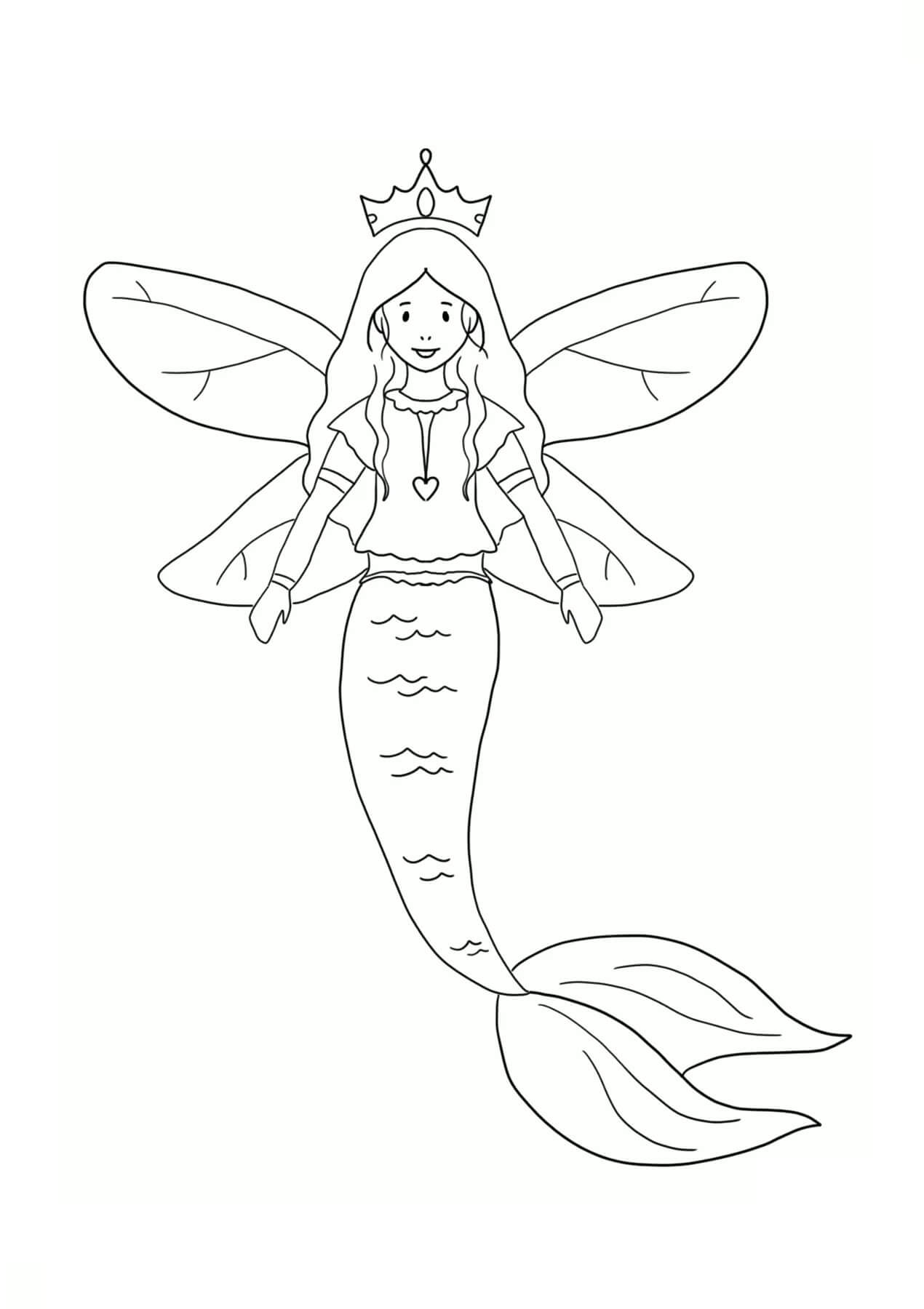 31 Enchanting Mermaid Fairy Coloring Pages Printable 1