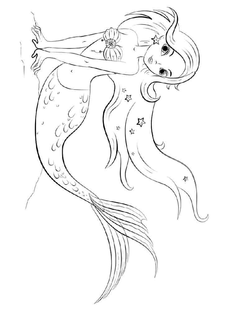 31 Enchanting Mermaid Fairy Coloring Pages Printable 23