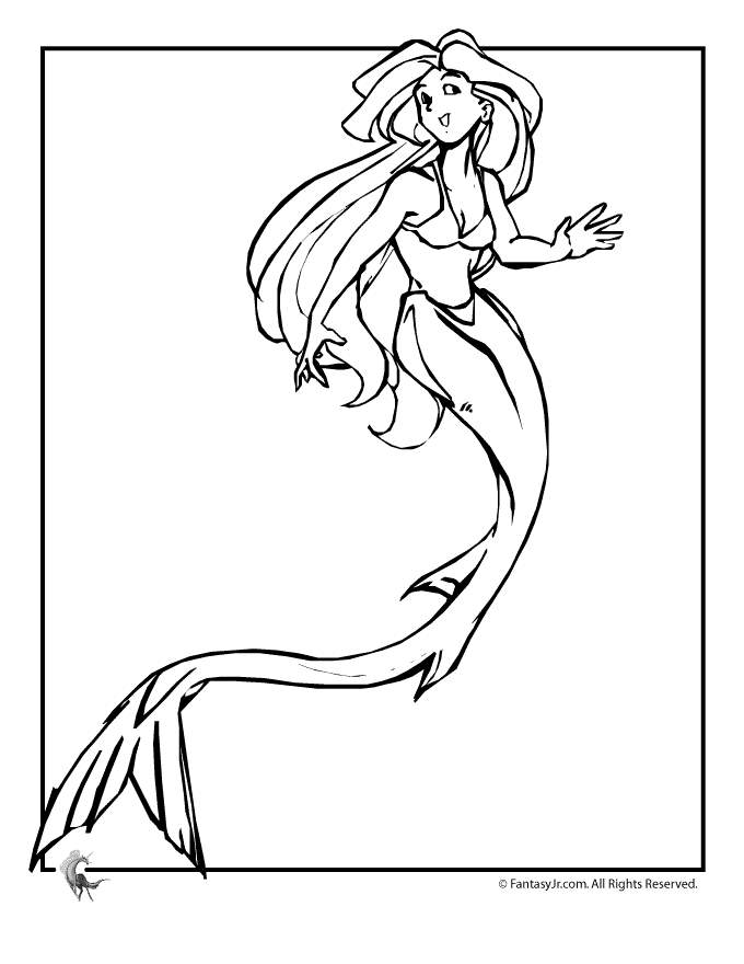 31 Enchanting Mermaid Fairy Coloring Pages Printable 28