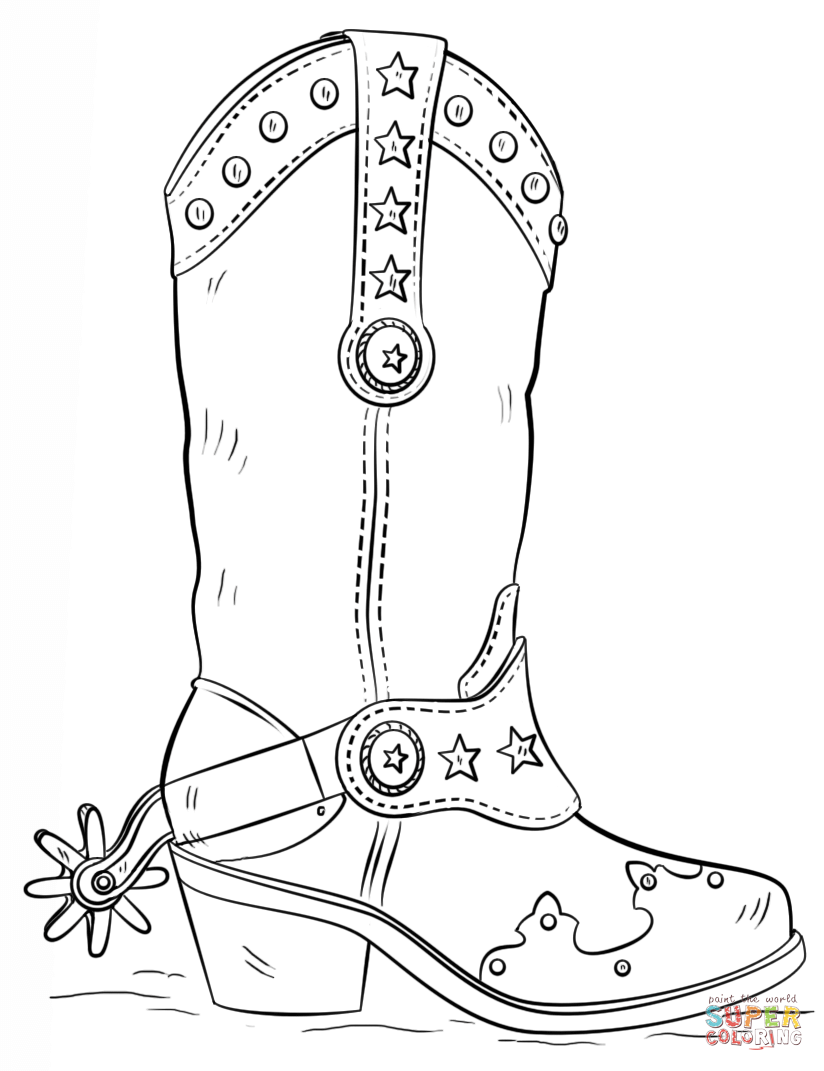 31 Stylish Boots Coloring Pages Printable 4