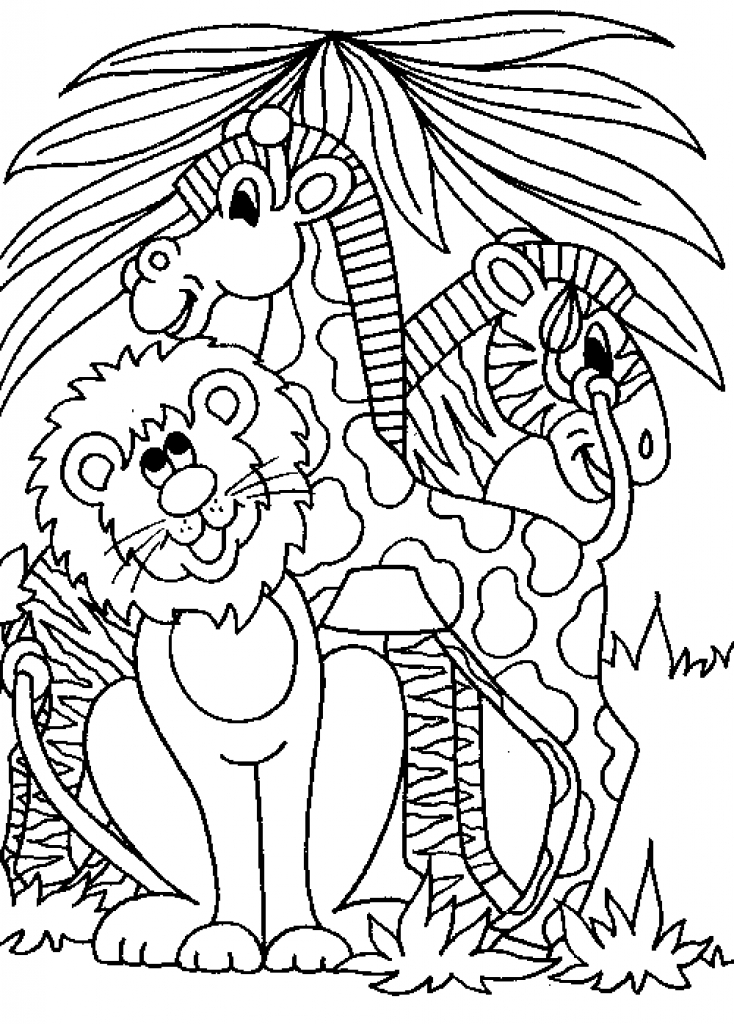 32 Animal Scene Coloring Pages Printable 13