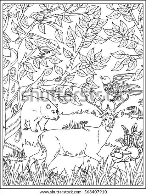 32 Animal Scene Coloring Pages Printable 3