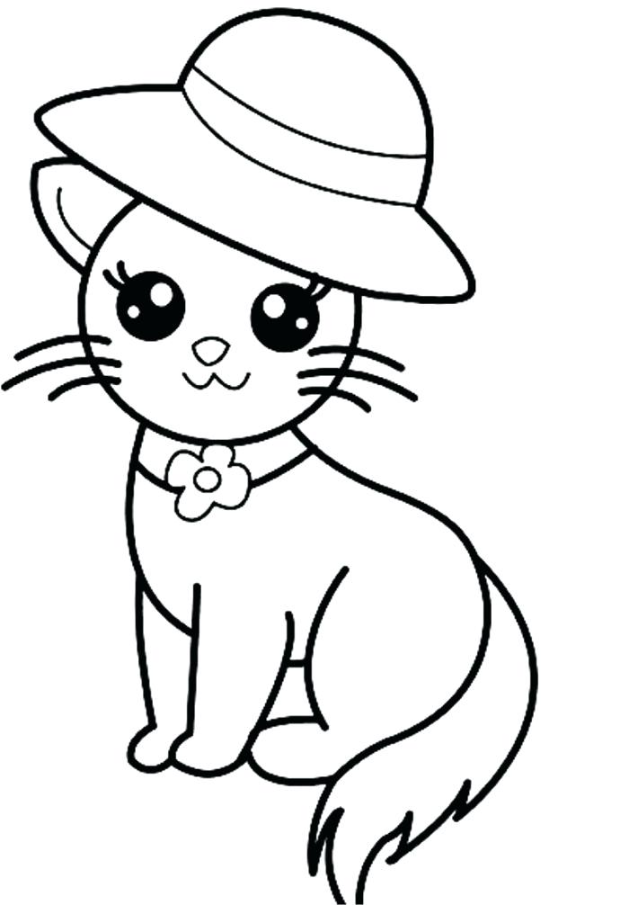 32 Cute Cat Face Coloring Page Printable 12