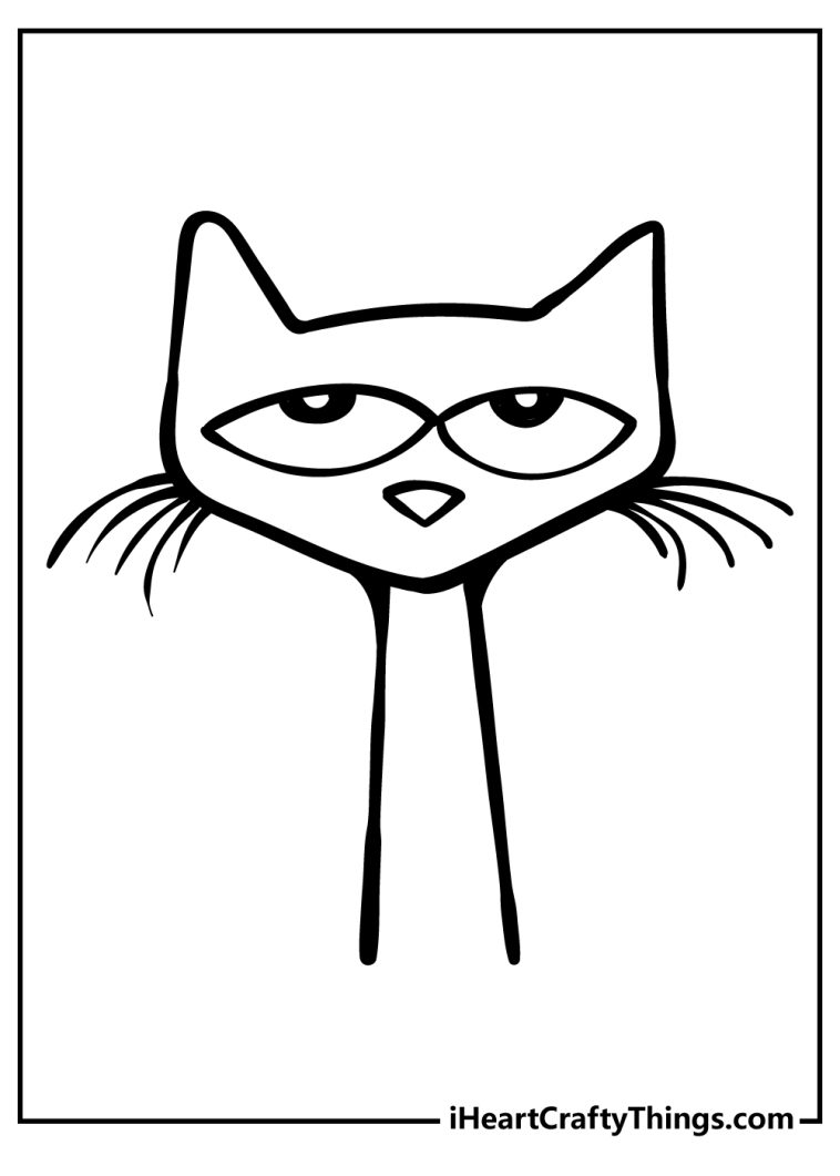 32 Cute Cat Face Coloring Page Printable 16