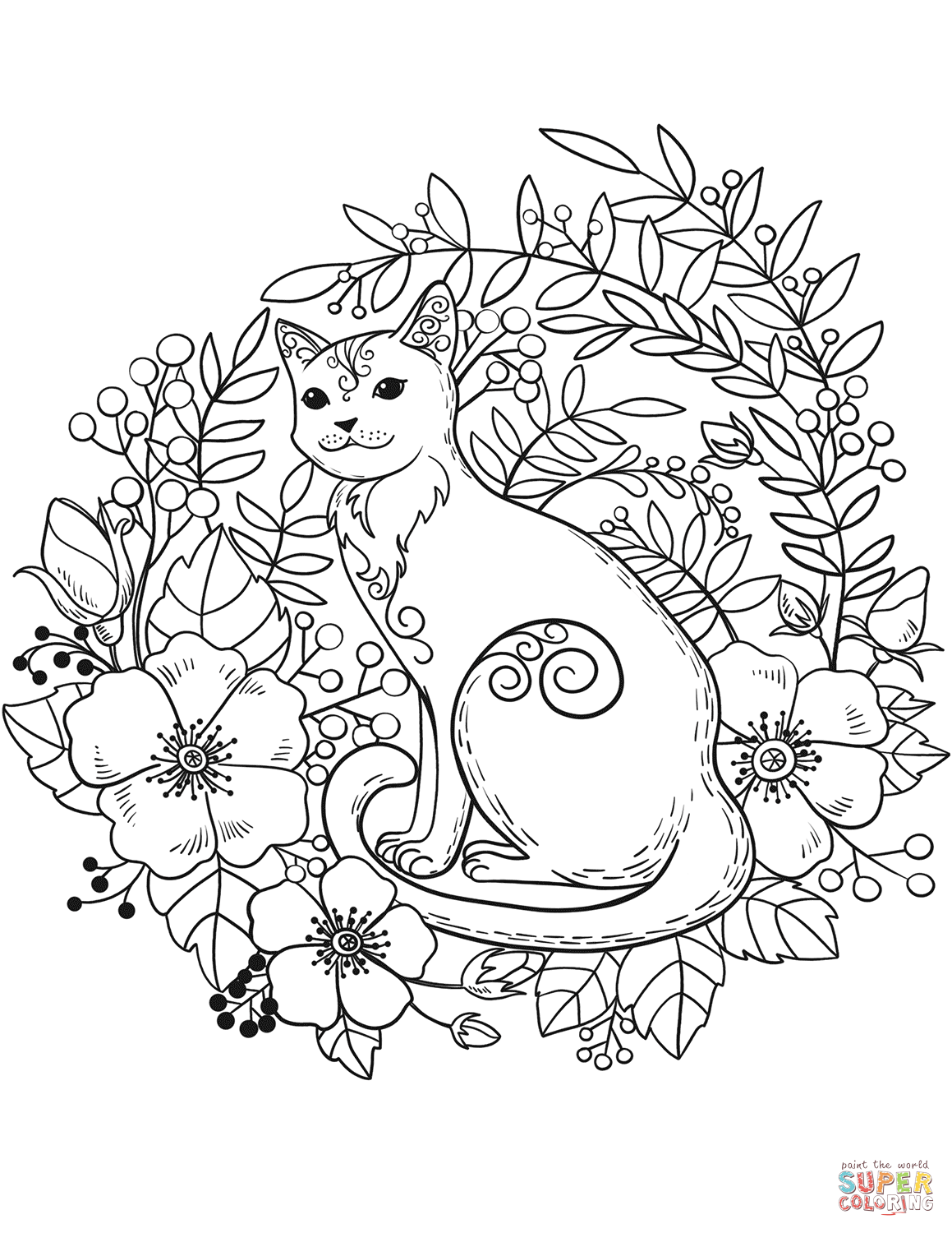 32 Cute Cat Face Coloring Page Printable 30