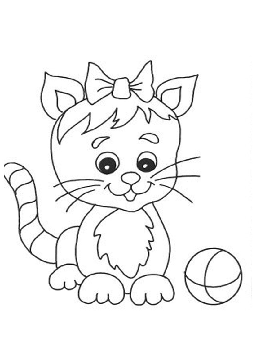 32 Cute Cat Face Coloring Page Printable 8