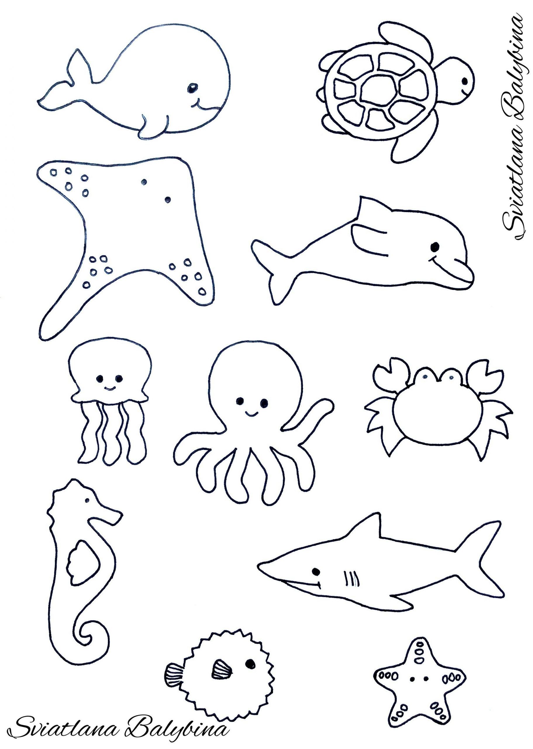 32 Cute Sea Creatures Coloring Pages Printable 1