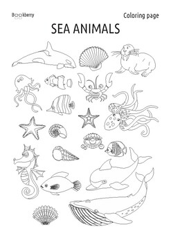 32 Cute Sea Creatures Coloring Pages Printable 12