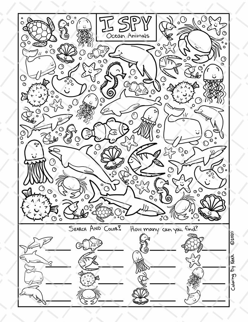 32 Cute Sea Creatures Coloring Pages Printable 14