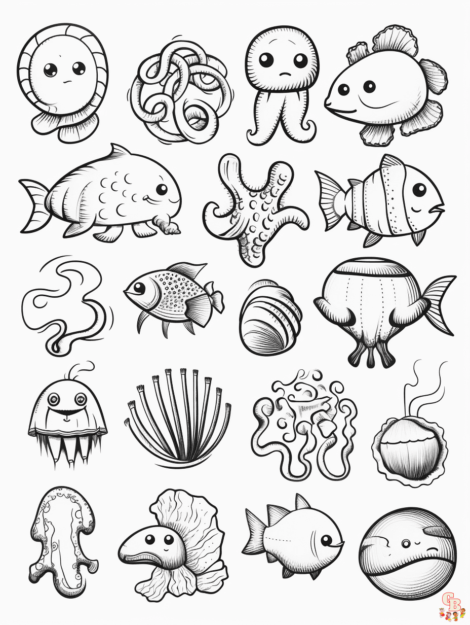 32 Cute Sea Creatures Coloring Pages Printable 25