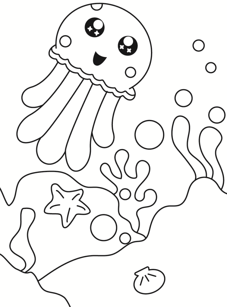 32 Cute Sea Creatures Coloring Pages Printable 29