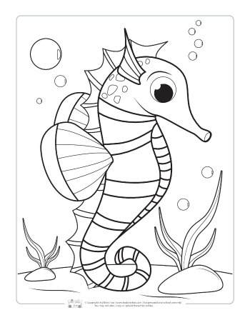 32 Cute Sea Creatures Coloring Pages Printable 8