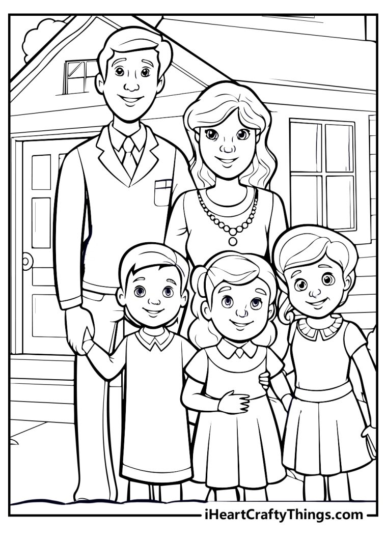 32 Family Coloring Pages Printable 3