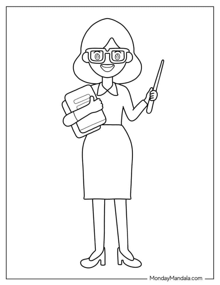 32 Inspiring Teacher Coloring Pages Printable 11