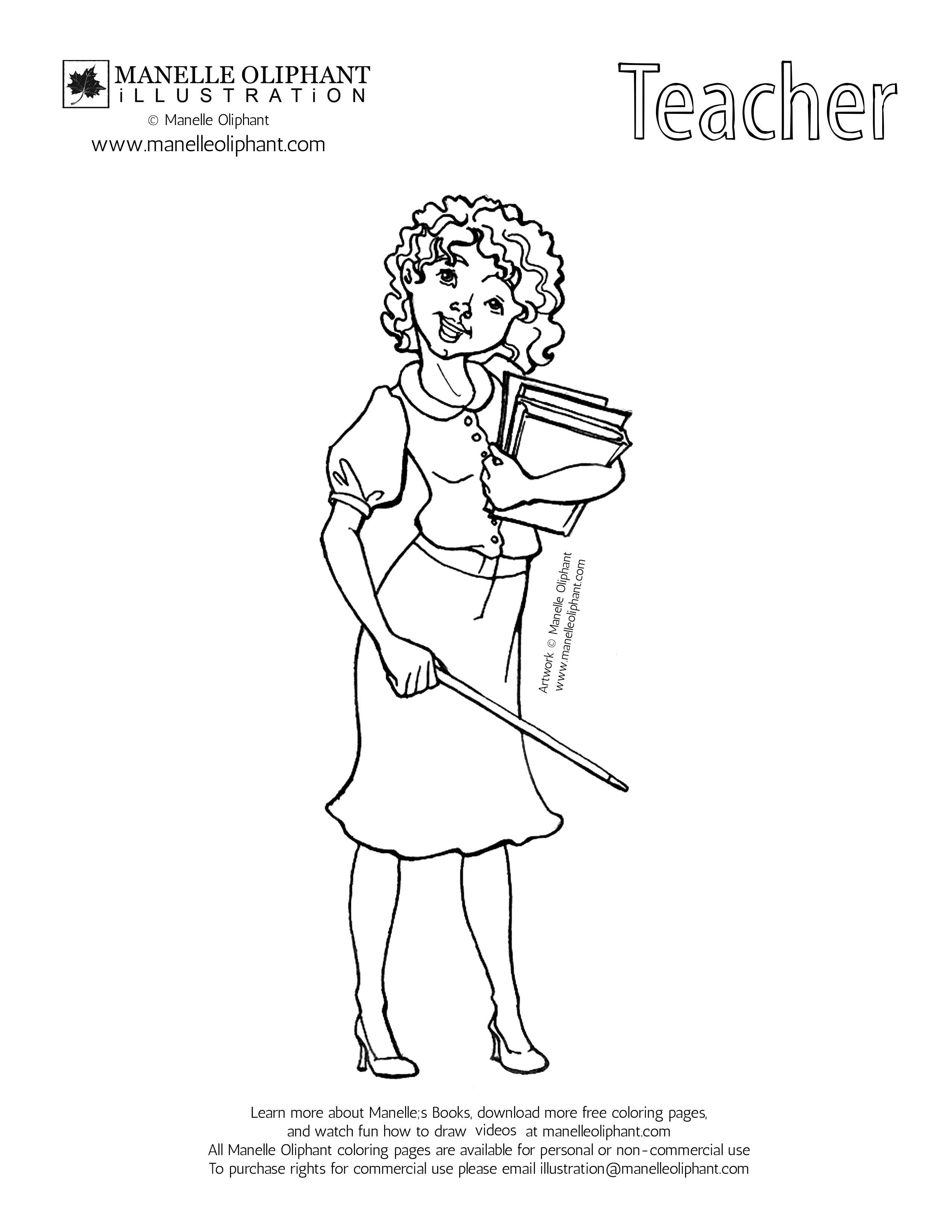 32 Inspiring Teacher Coloring Pages Printable 16